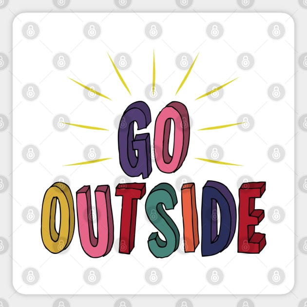 Go Outside Block Letters Magnet by Milasneeze